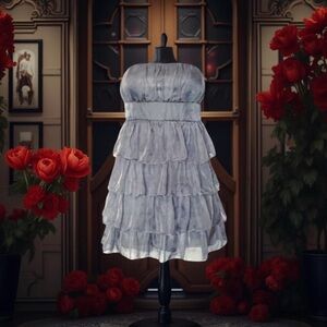 Tiered Ruffle Shimmering Mini Dress Fun Party Fashion